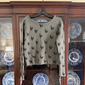 Skull Cashmere Gray Skull Sweater